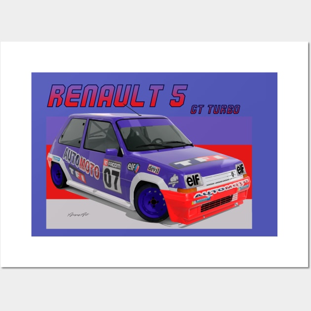 Renault 5 GT Turbo Wall Art by PjesusArt